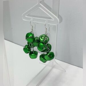 Christmas Green Jingle Bell Earrings 🎄